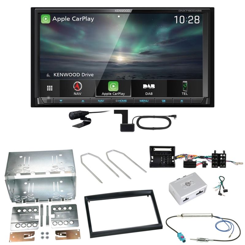 Kenwood DNX-7190DABS Android Auto Einbauset für Peugeot 207 307 Partner Expert Kenwood DNX-7190DABS Android Auto Einbauset für Peugeot 207 307 Partner Expert