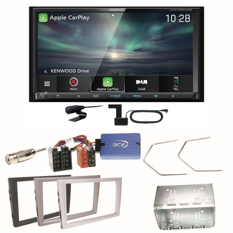 Kenwood DNX-7190DABS Carplay CD Einbauset für Opel Omega B Meriva A Agila Vivaro