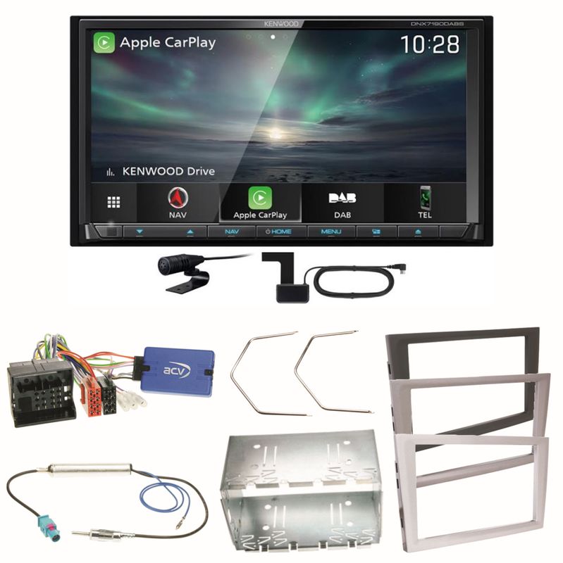 Kenwood DNX-7190DABS Carplay DAB Einbauset für Opel Signum Corsa C Tigra Twintop