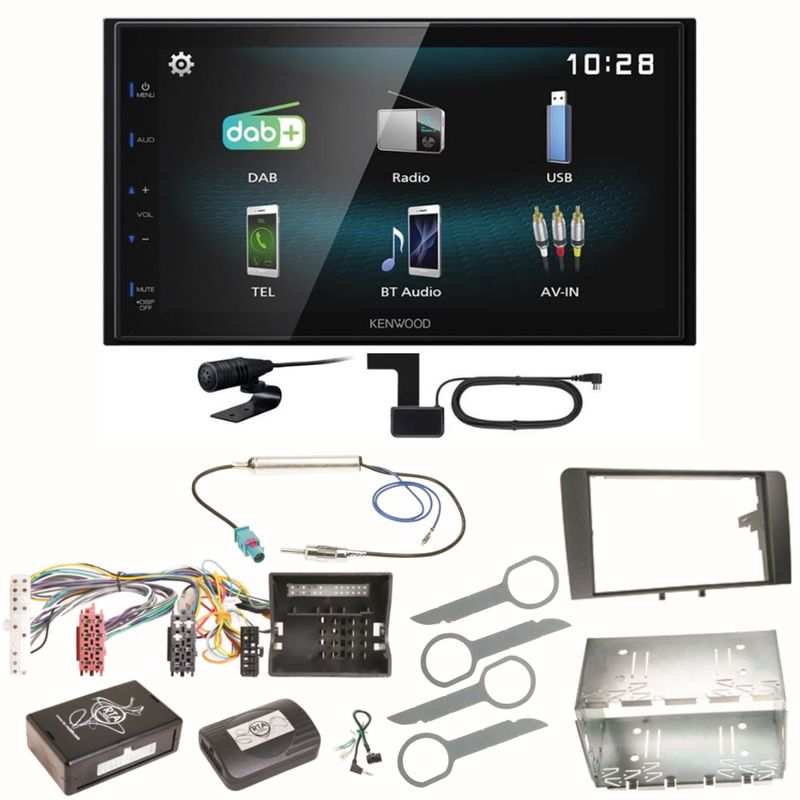 Kenwood DMX-125DAB Digitalradio Bluetooth USB Einbauset für Audi A3 8P 8PA