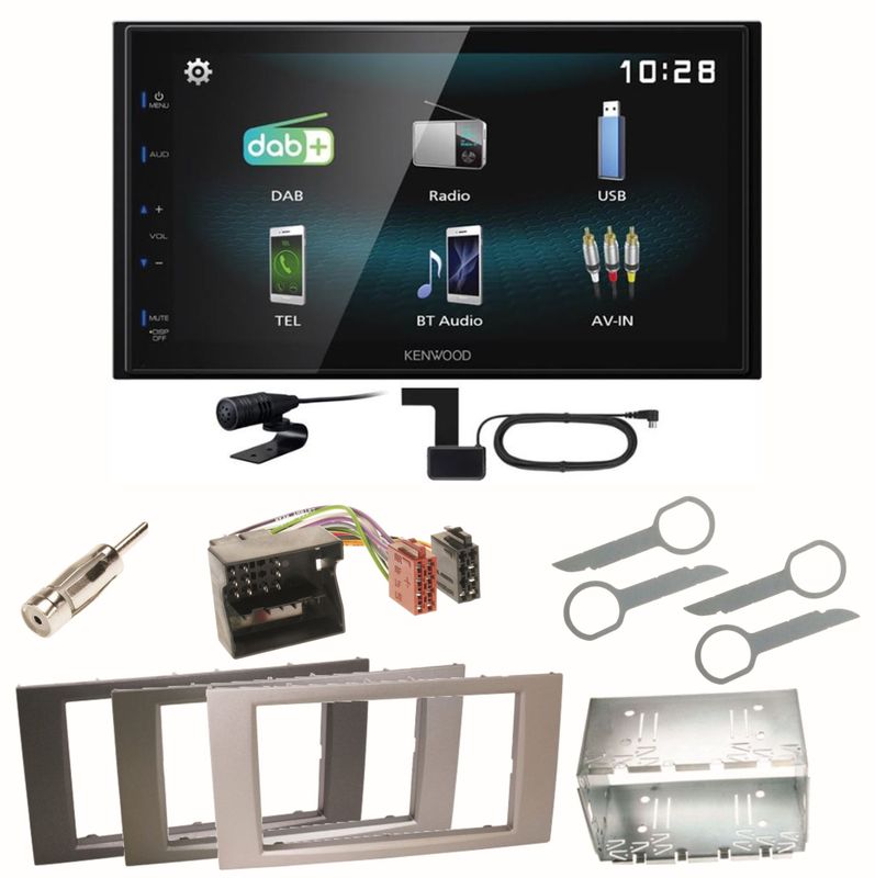 Kenwood DMX-125DAB Bluetooth USB Einbauset für Ford Focus C-Max Fiesta Transit