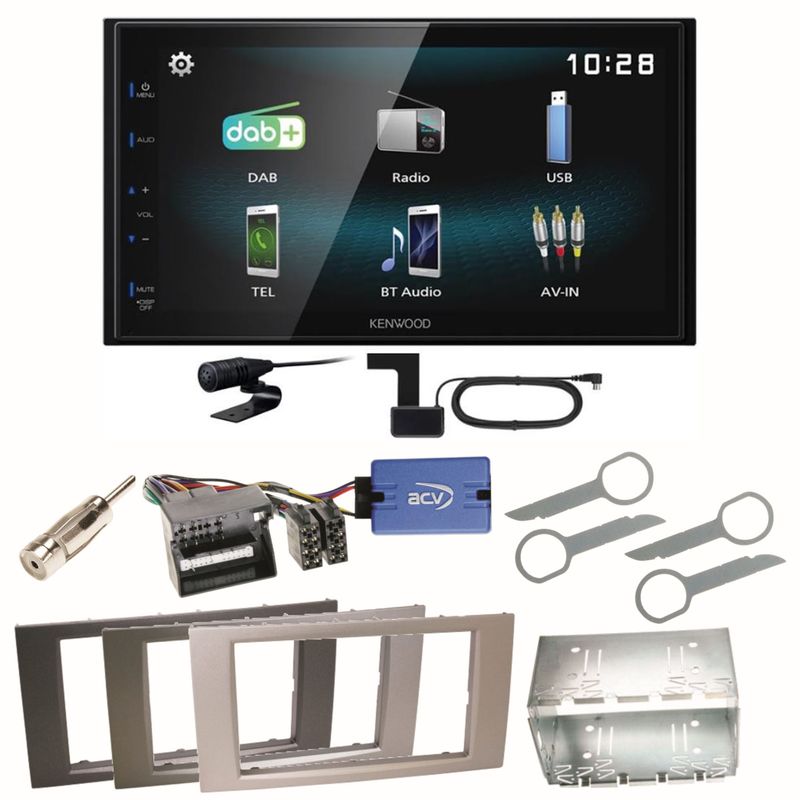 Kenwood DMX-125DAB USB Bluetooth MP3 Einbauset für Ford Kuga Fusion Galaxy S-Max