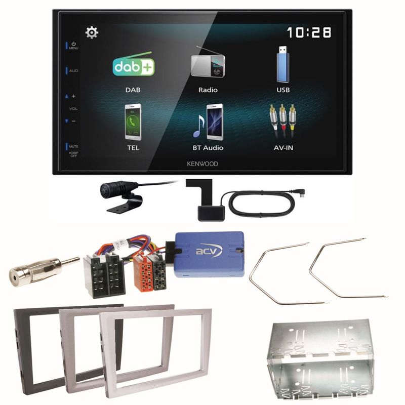 Kenwood DMX-125DAB USB Bluetooth Einbauset für Opel Vectra C Signum Corsa Combo