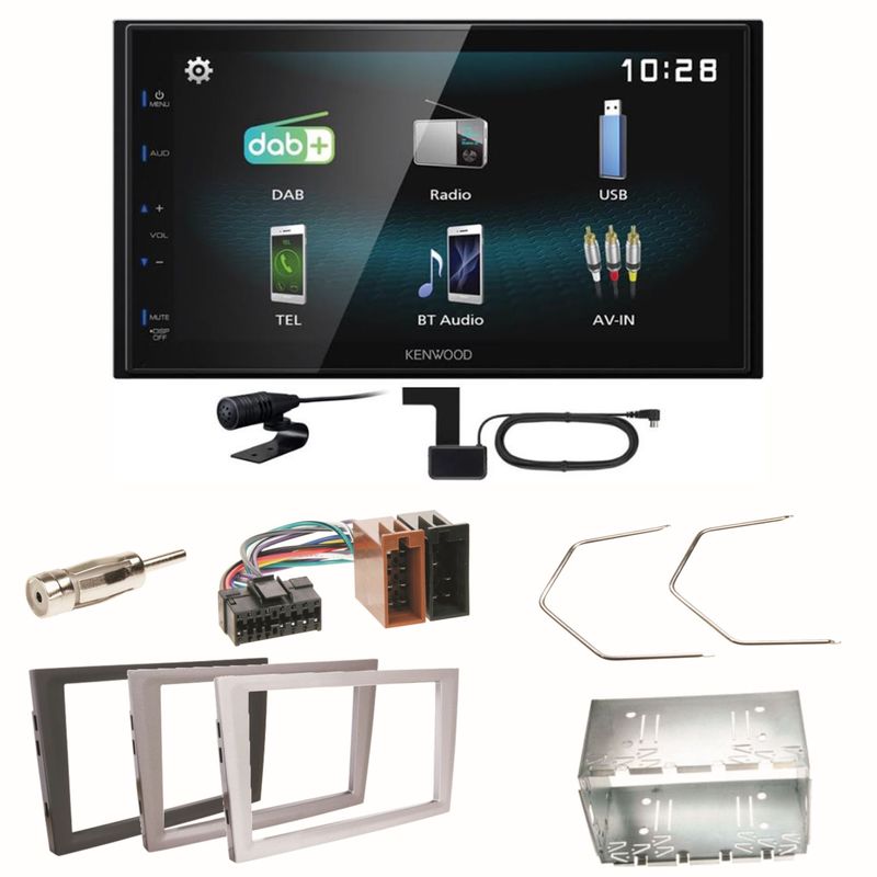 Kenwood DMX-125DAB USB Bluetooth Einbauset für Opel Vectra C Signum Corsa Combo