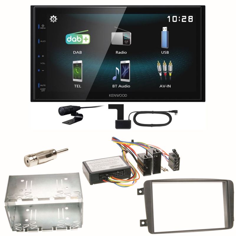 Kenwood DMX-125DAB USB DAB+ Einbauset für Mercedes C-Klasse W203 CLK W208 W209 Kenwood DMX-125DAB USB DAB+ Einbauset für Mercedes C-Klasse W203 CLK W208 W209