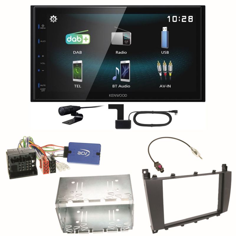 Kenwood DMX-125DAB USB DAB+ Einbauset für Mercedes C-Klasse W203 CLC CL203 S203 Kenwood DMX-125DAB USB DAB+ Einbauset für Mercedes C-Klasse W203 CLC CL203 S203