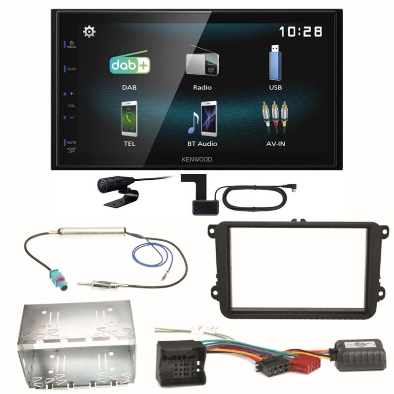 Kenwood DMX-125DAB Bluetooth USB MP3 Einbauset für Skoda Fabia Roomster Praktik Kenwood DMX-125DAB Bluetooth USB MP3 Einbauset für Skoda Fabia Roomster Praktik