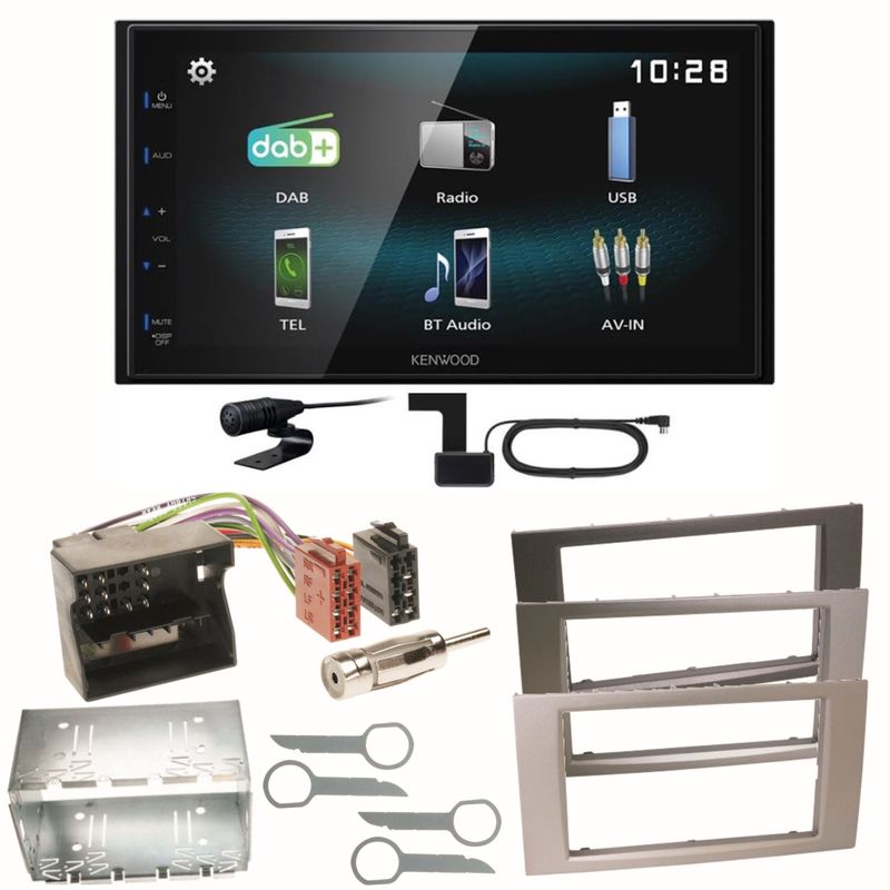 Kenwood DMX-125DAB Bluetooth DAB+ Einbauset für Ford Focus Fusion Galaxy S-Max