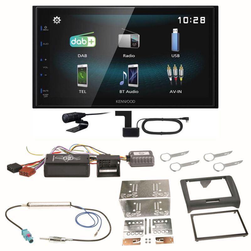 Kenwood DMX-125DAB Bluetooth Digitalradio MP3 USB DAB+ Einbauset für Audi TT 8J Kenwood DMX-125DAB Bluetooth Digitalradio MP3 USB DAB+ Einbauset für Audi TT 8J