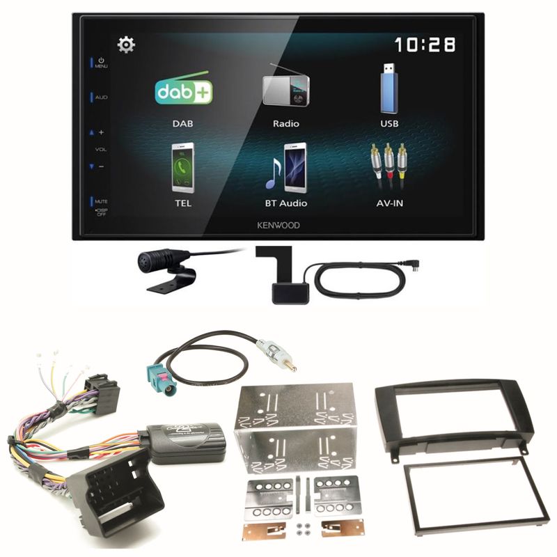 Kenwood DMX-125DAB Bluetooth DAB+ USB Einbauset für Mercedes CLK W209 Facelift Kenwood DMX-125DAB Bluetooth DAB+ USB Einbauset für Mercedes CLK W209 Facelift