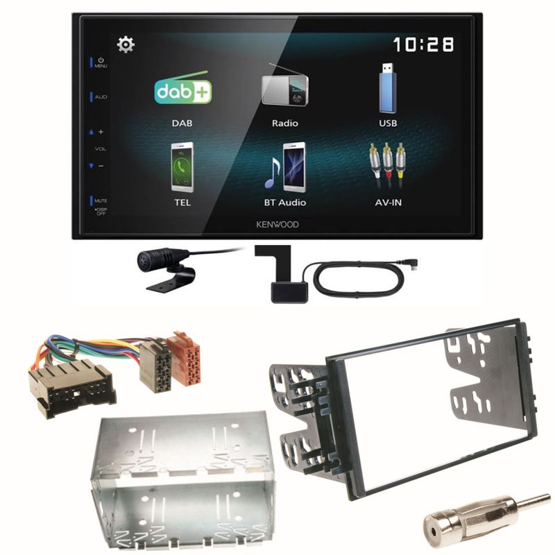 Kenwood DMX-125DAB Bluetooth MP3 Einbauset für Kia Sorento JC Rio DC Carnival
