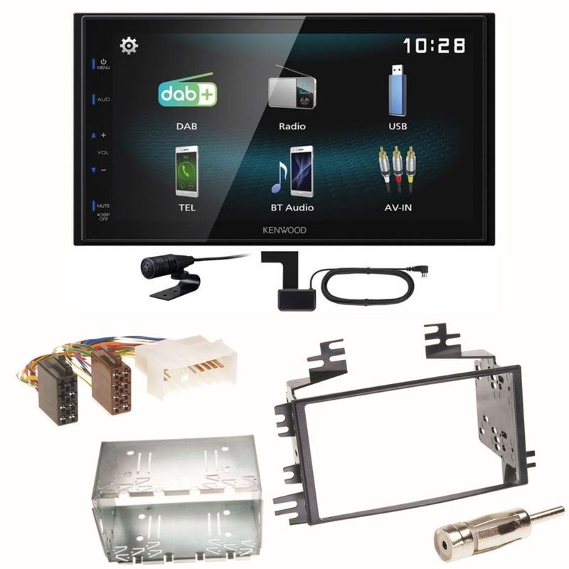 Kenwood DMX-125DAB Bluetooth MP3 DAB+ USB Einbauset für Kia Sportage JE Rio JB