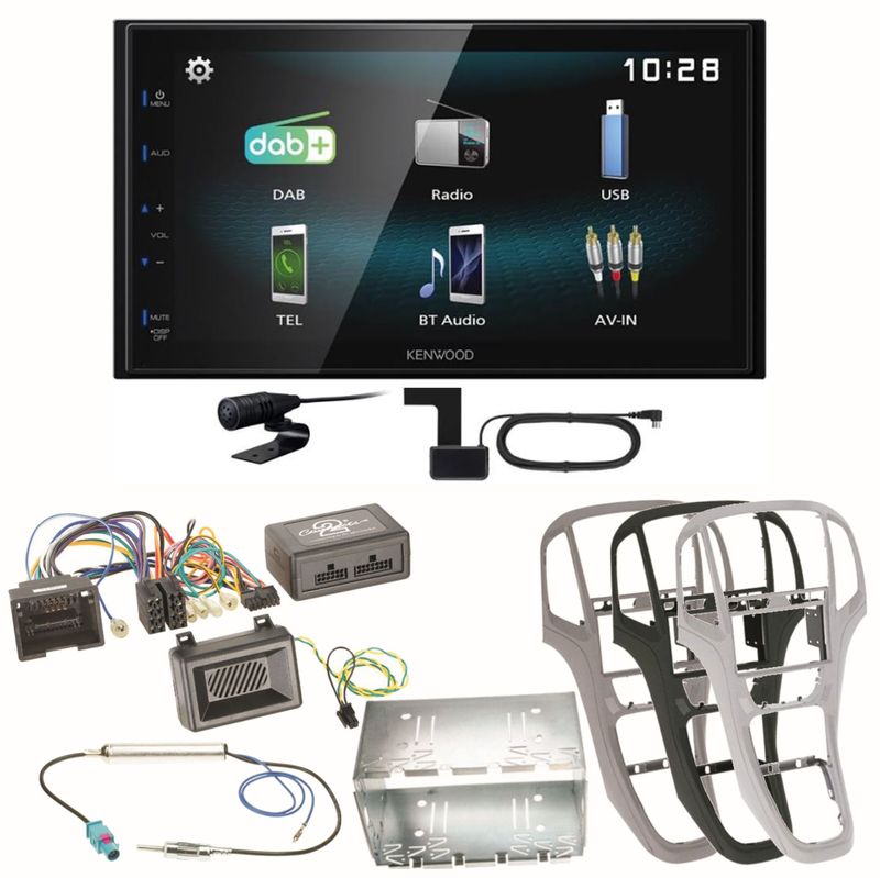 Kenwood DMX-125DAB Bluetooth Digitalradio Autoradio Einbauset für Opel Astra J Kenwood DMX-125DAB Bluetooth Digitalradio Autoradio Einbauset für Opel Astra J