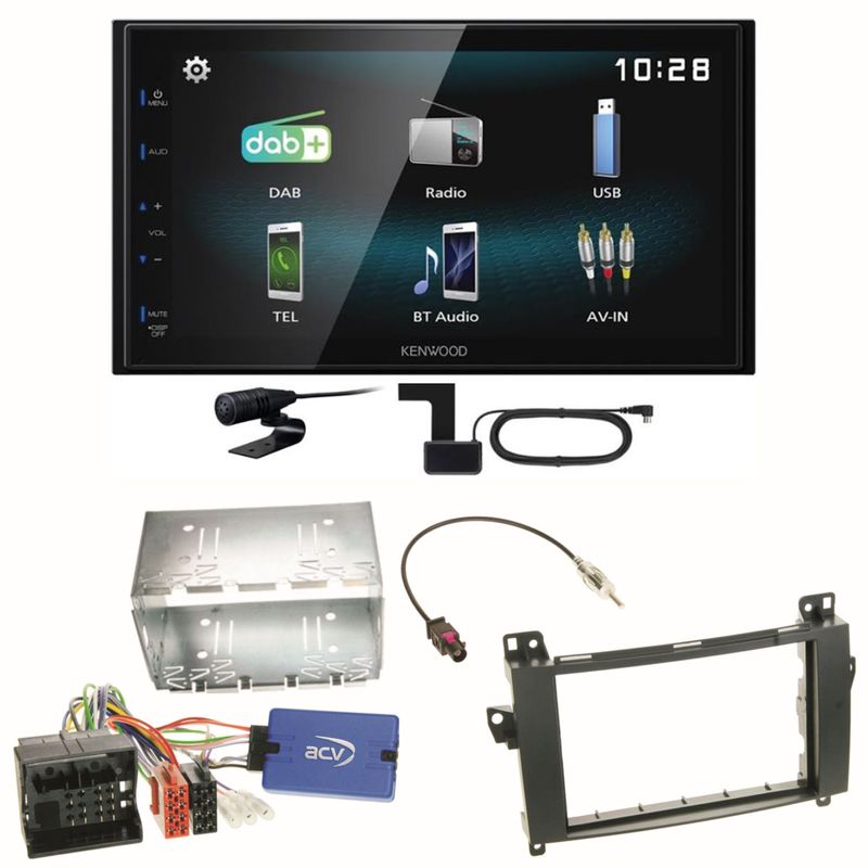 Kenwood DMX-125DAB Bluetooth MP3 DAB+ USB Einbauset für Mercedes Viano Vito W639