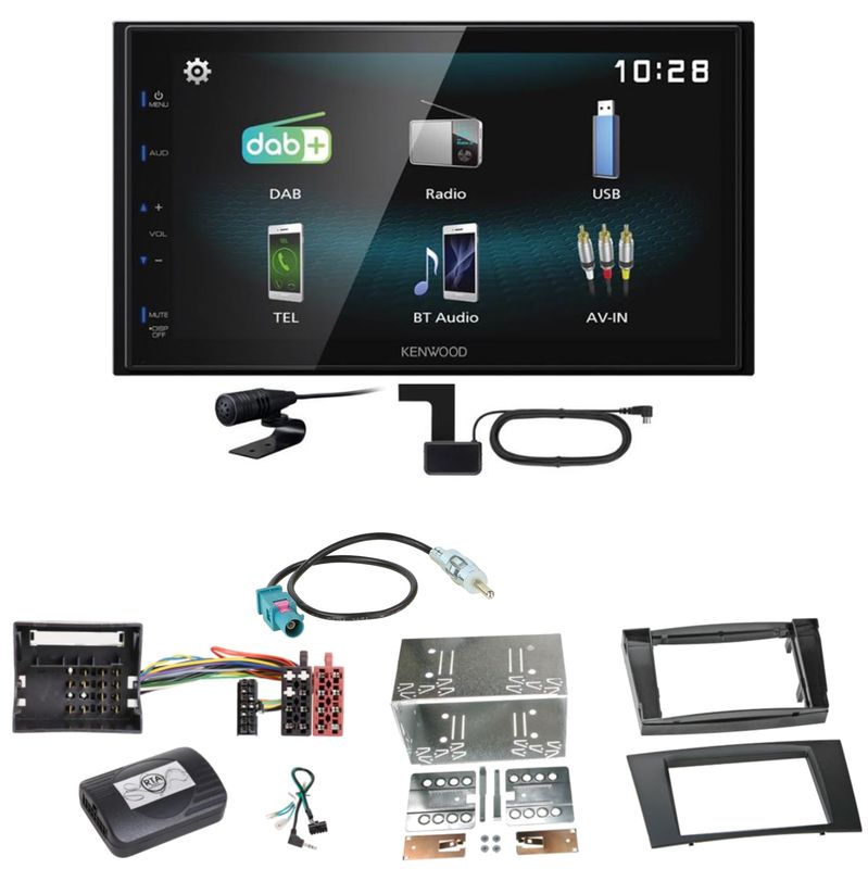 Kenwood DMX-125DAB Bluetooth MP3 USB DAB+ Einbauset für Mercedes W211 CLS W219 Kenwood DMX-125DAB Bluetooth MP3 USB DAB+ Einbauset für Mercedes W211 CLS W219