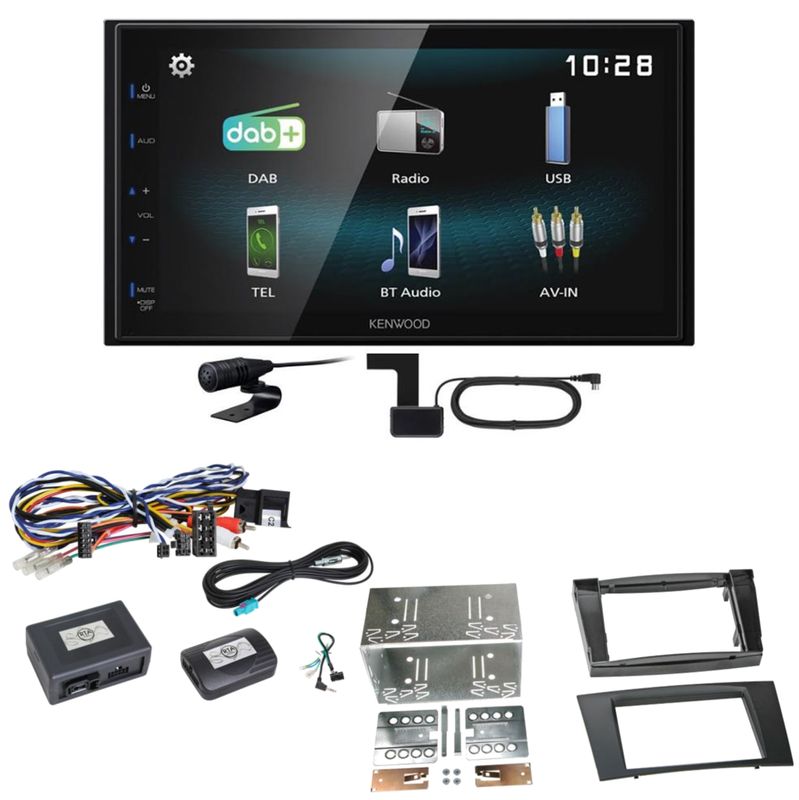 Kenwood DMX-125DAB Bluetooth MP3 USB DAB+ Einbauset für Mercedes W211 CLS W219 Kenwood DMX-125DAB Bluetooth MP3 USB DAB+ Einbauset für Mercedes W211 CLS W219