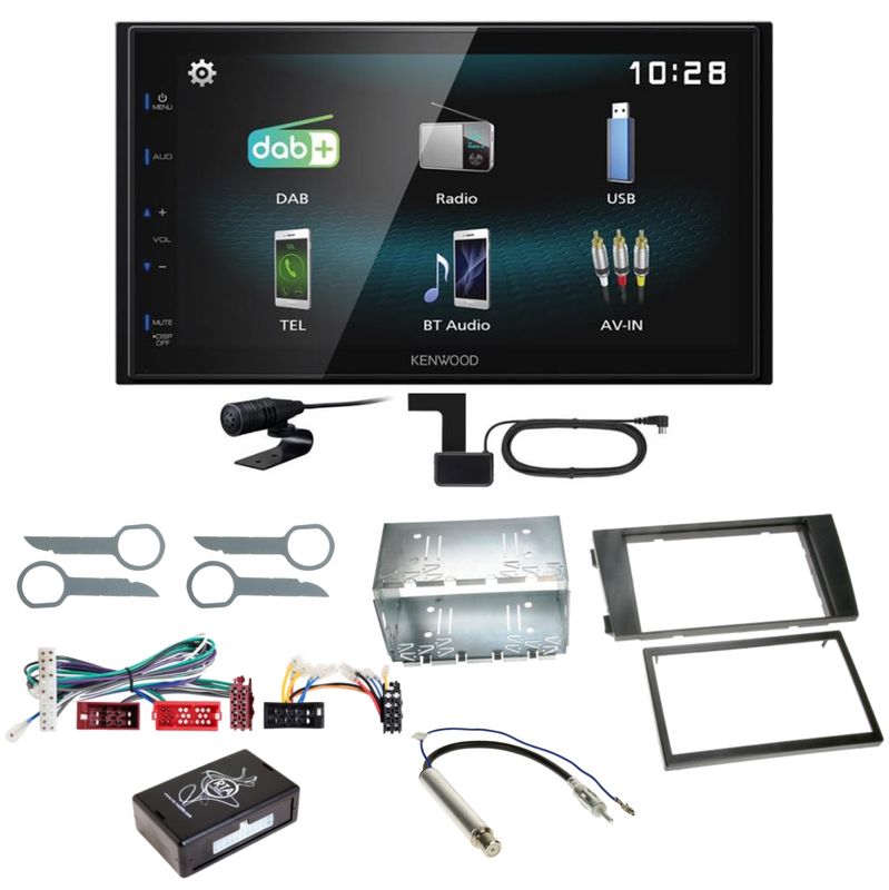 Kenwood DMX-125DAB Bluetooth Digitalradio Autoradio Einbauset für Audi A6 4B Kenwood DMX-125DAB Bluetooth Digitalradio Autoradio Einbauset für Audi A6 4B
