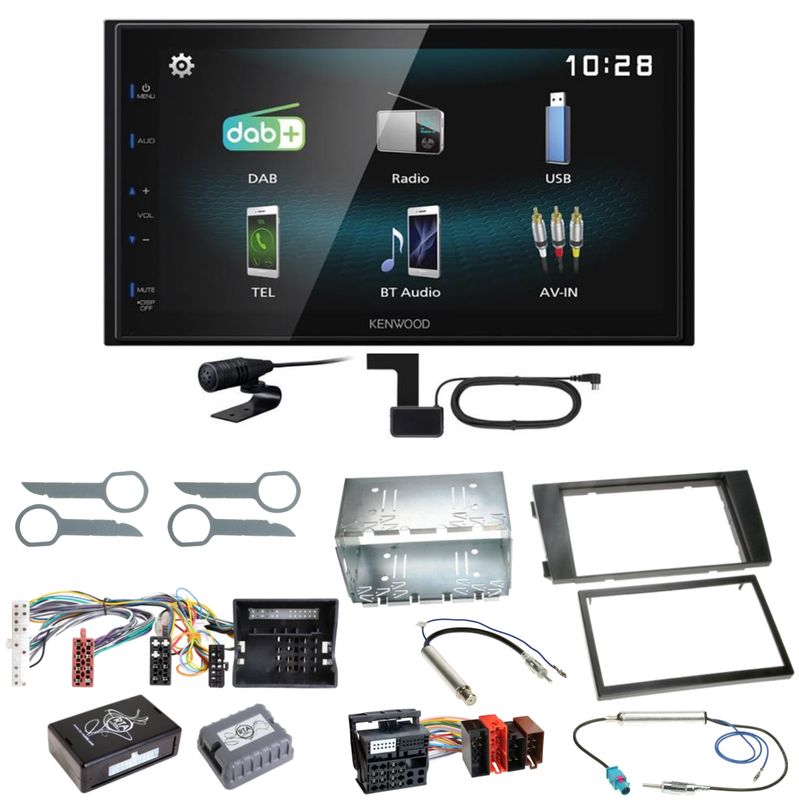 Kenwood DMX-125DAB Bluetooth MP3 USB DAB+ Einbauset für Audi A6 4B Facelift Kenwood DMX-125DAB Bluetooth MP3 USB DAB+ Einbauset für Audi A6 4B Facelift
