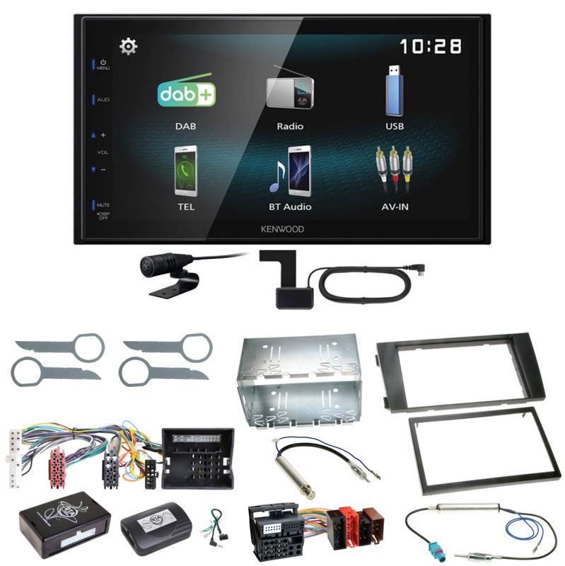 Kenwood DMX-125DAB Bluetooth MP3 USB DAB+ Einbauset für Audi A6 4B Facelift Kenwood DMX-125DAB Bluetooth MP3 USB DAB+ Einbauset für Audi A6 4B Facelift