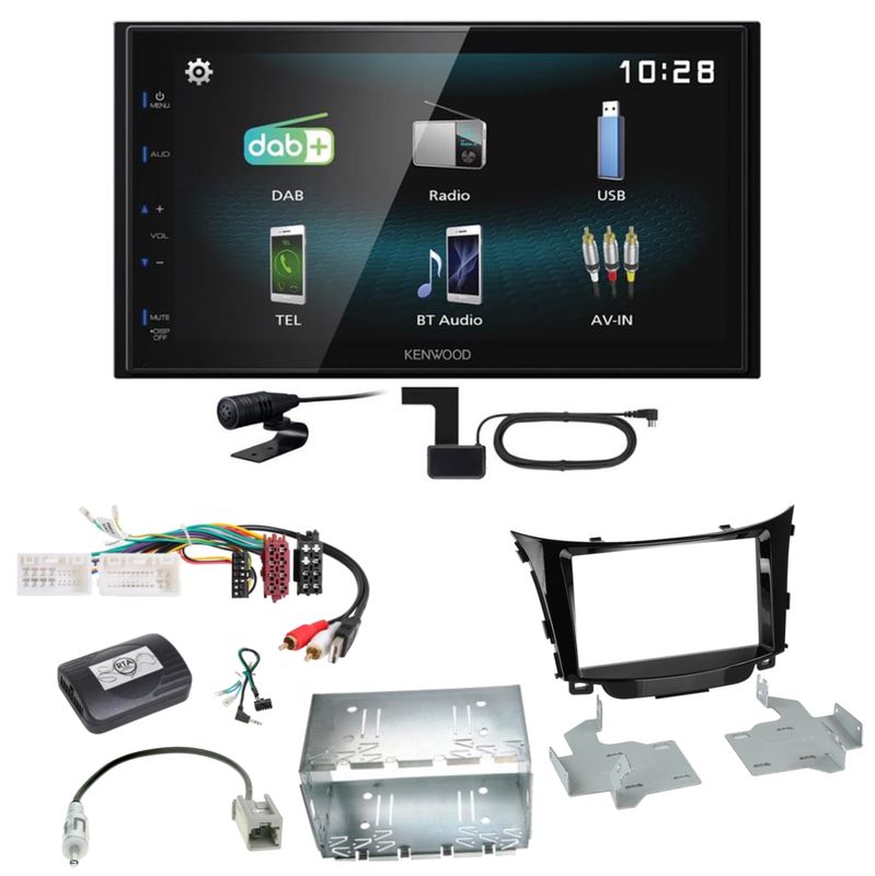 Kenwood DMX-125DAB Bluetooth MP3 USB DAB+ Einbauset für Hyundai i30 GD GDH