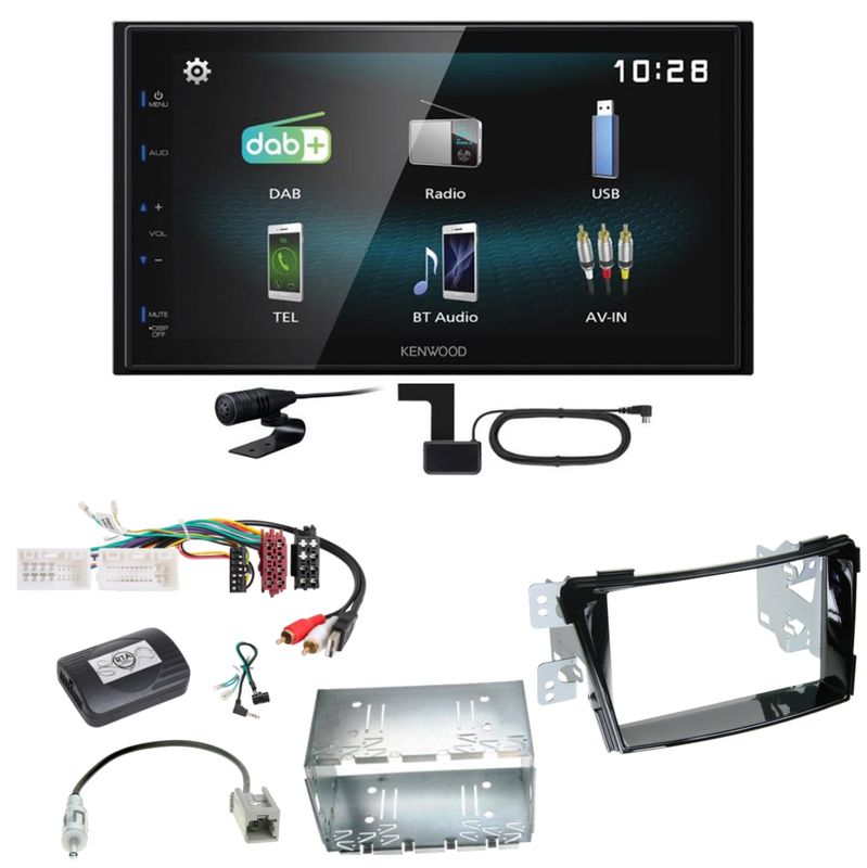 Kenwood DMX-125DAB Bluetooth MP3 USB DAB+ Autoradio Einbauset für Hyundai i40 VF