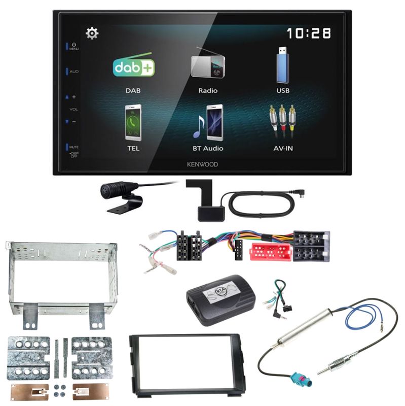 Kenwood DMX-125DAB Bluetooth MP3 USB DAB+ Autoradio Einbauset für Kia Cee'd ED