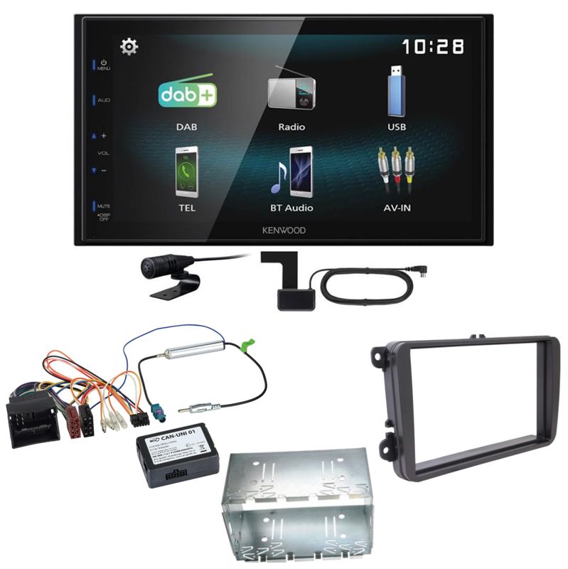Kenwood DMX-125DAB Bluetooth MP3 USB DAB+ Einbauset für T6 Sharan 2 Beetle Kenwood DMX-125DAB Bluetooth MP3 USB DAB+ Einbauset für T6 Sharan 2 Beetle