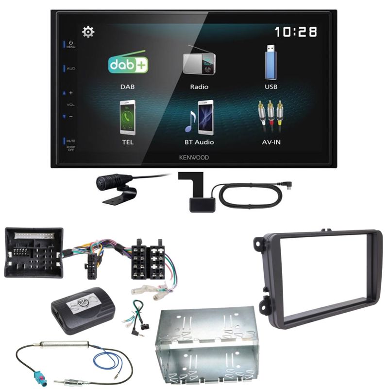 Kenwood DMX-125DAB Bluetooth MP3 USB DAB+ Einbauset für T6 Sharan 2 Beetle Kenwood DMX-125DAB Bluetooth MP3 USB DAB+ Einbauset für T6 Sharan 2 Beetle