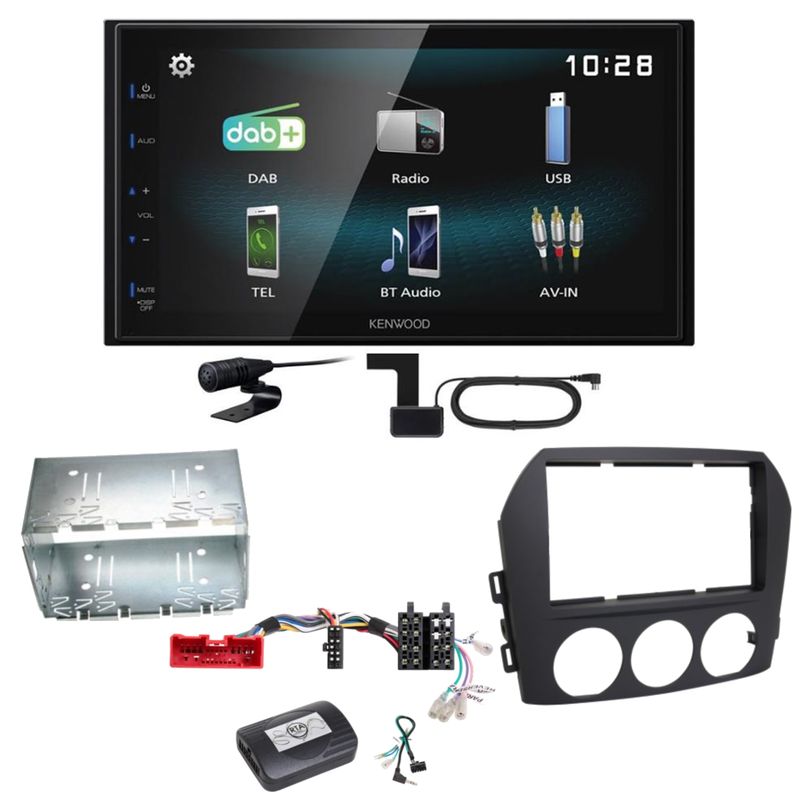 Kenwood DMX-125DAB Bluetooth MP3 USB Digitalradio Einbauset für Mazda MX-5 NC FL Kenwood DMX-125DAB Bluetooth MP3 USB Digitalradio Einbauset für Mazda MX-5 NC FL