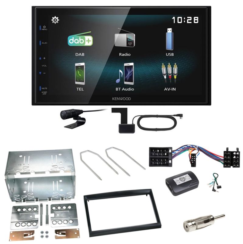 Kenwood DMX-125DAB Bluetooth MP3 USB Einbauset für Peugeot 307 Citroen C2 C3 Kenwood DMX-125DAB Bluetooth MP3 USB Einbauset für Peugeot 307 Citroen C2 C3