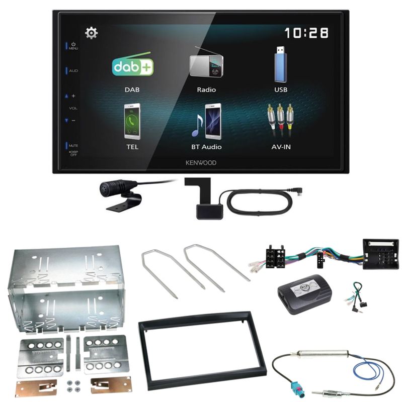 Kenwood DMX-125DAB Bluetooth USB Einbauset für Peugeot 207 307 Partner Expert Kenwood DMX-125DAB Bluetooth USB Einbauset für Peugeot 207 307 Partner Expert