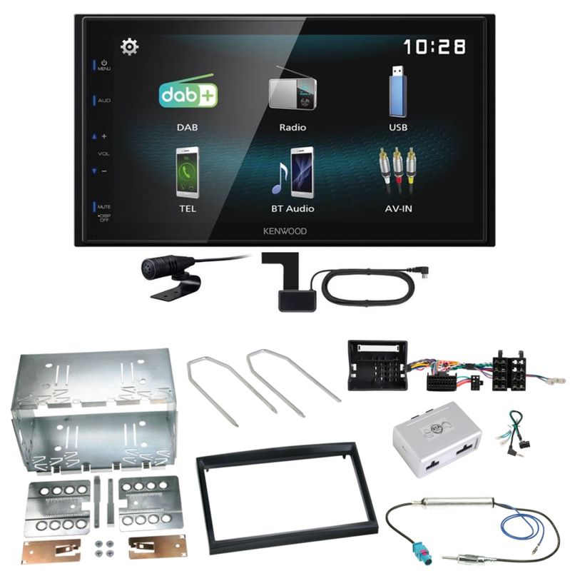Kenwood DMX-125DAB Bluetooth MP3 USB Einbauset für Citroen C2 C3 Berlingo Jumpy