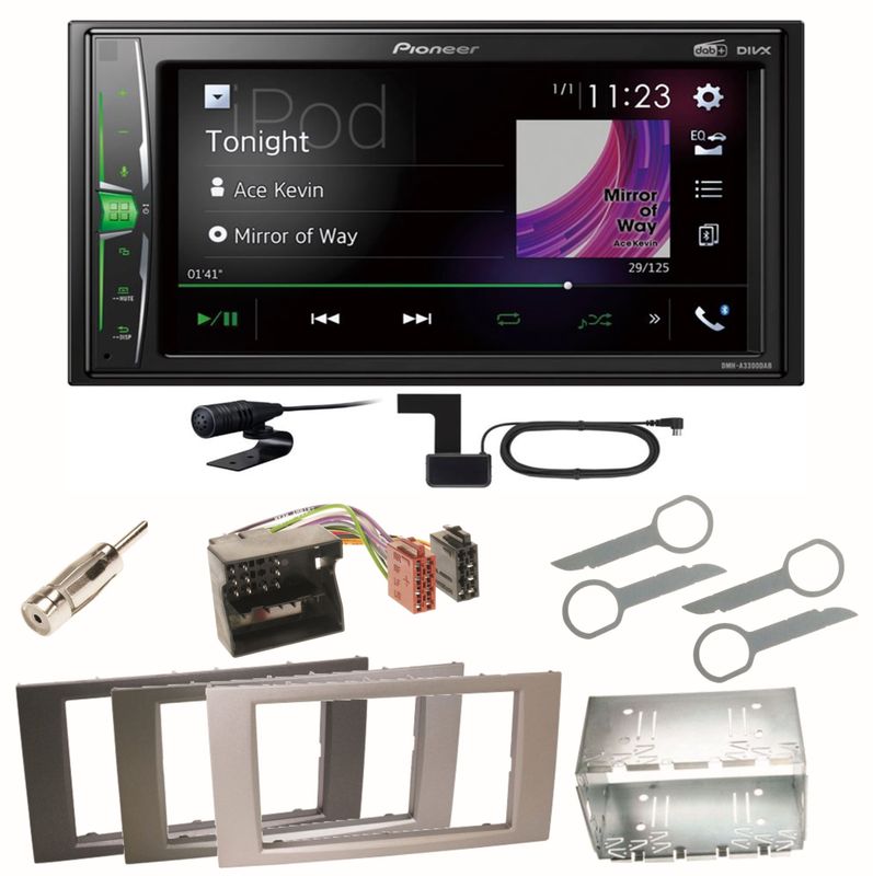 Pioneer DMH-A3300DAB Bluetooth USB Einbauset für Ford Focus C-Max Fiesta Transit Pioneer DMH-A3300DAB Bluetooth USB Einbauset für Ford Focus C-Max Fiesta Transit