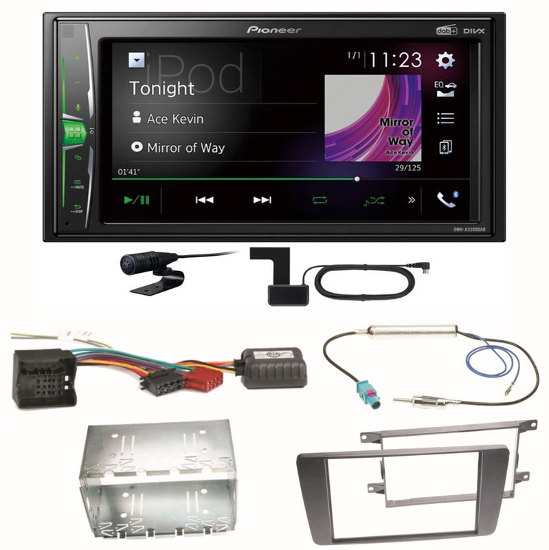Pioneer DMH-A3300DAB Bluetooth DAB+ USB Einbauset für Skoda Octavia 2 Yeti 5L