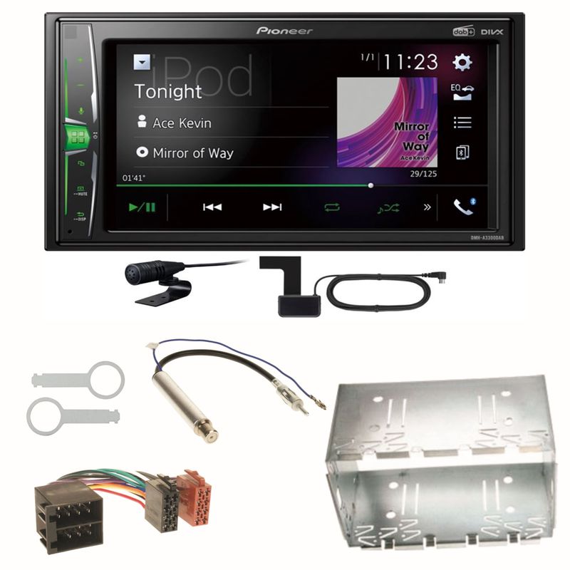 Pioneer DMH-A3300DAB USB DAB+ Bluetooth Einbauset für Golf 4 Passat 3B 3BG Lupo Pioneer DMH-A3300DAB USB DAB+ Bluetooth Einbauset für Golf 4 Passat 3B 3BG Lupo