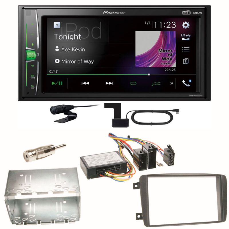 Pioneer DMH-A3300DAB USB DAB+ Einbauset für Mercedes C-Klasse W203 CLK W208 W209 Pioneer DMH-A3300DAB USB DAB+ Einbauset für Mercedes C-Klasse W203 CLK W208 W209