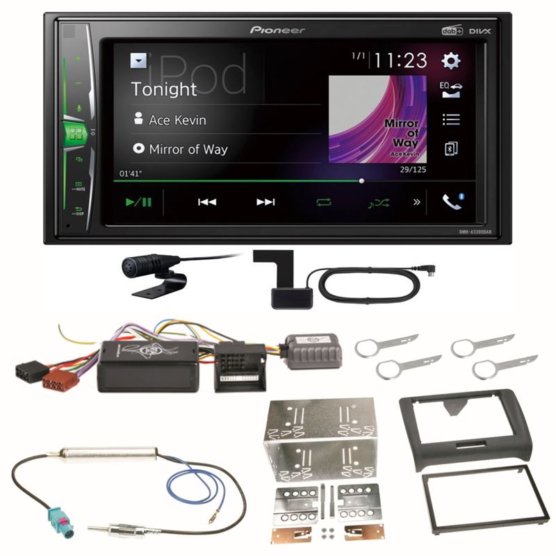 Pioneer DMH-A3300DAB Bluetooth WebLink MP3 USB DAB+ Einbauset für Audi TT 8J Pioneer DMH-A3300DAB Bluetooth WebLink MP3 USB DAB+ Einbauset für Audi TT 8J