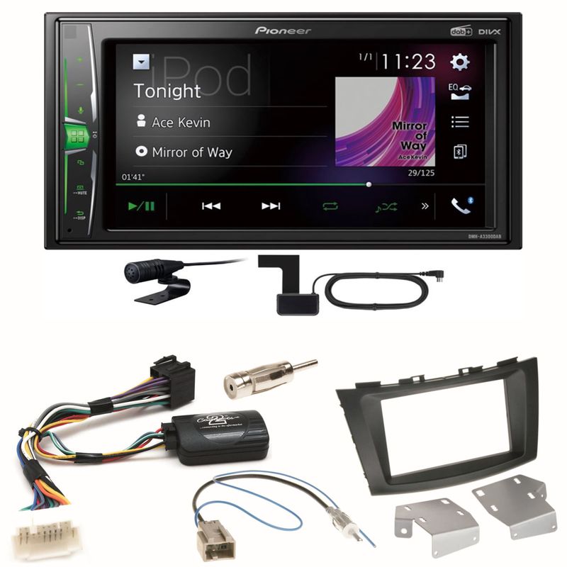 Pioneer DMH-A3300DAB Bluetooth DAB+ USB Einbauset für Suzuki Swift Sport FZ NZ Pioneer DMH-A3300DAB Bluetooth DAB+ USB Einbauset für Suzuki Swift Sport FZ NZ