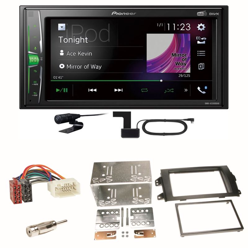 Pioneer DMH-A3300DAB Bluetooth MP3 DAB+ Einbauset für Suzuki SX 4 Fiat Sedici