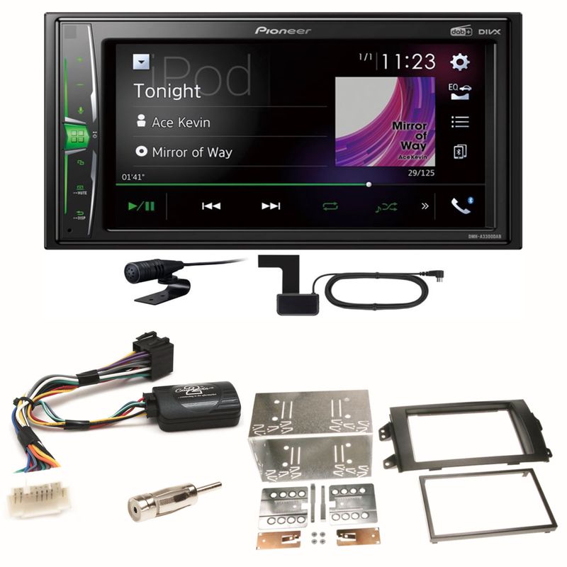 Pioneer DMH-A3300DAB Bluetooth MP3 DAB+ USB Einbauset für Suzuki SX4 Fiat Sedici Pioneer DMH-A3300DAB Bluetooth MP3 DAB+ USB Einbauset für Suzuki SX4 Fiat Sedici