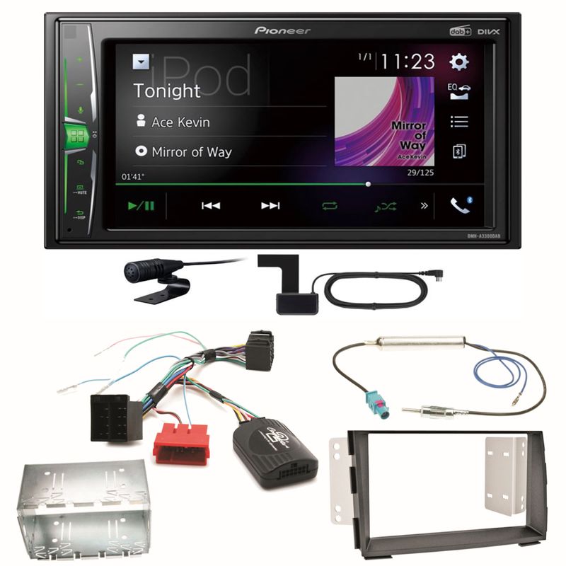 Pioneer DMH-A3300DAB Bluetooth MP3 WebLink Autoradio USB Einbauset für Kia Venga