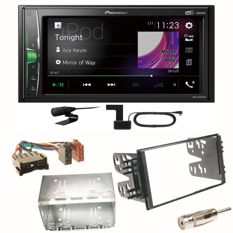 Pioneer DMH-A3300DAB Bluetooth MP3 Einbauset für Kia Sorento JC Rio DC Carnival