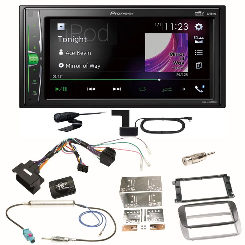Pioneer DMH-A3300DAB Bluetooth MP3 Einbauset für Ford Focus Mondeo S-Max Galaxy Pioneer DMH-A3300DAB Bluetooth MP3 Einbauset für Ford Focus Mondeo S-Max Galaxy