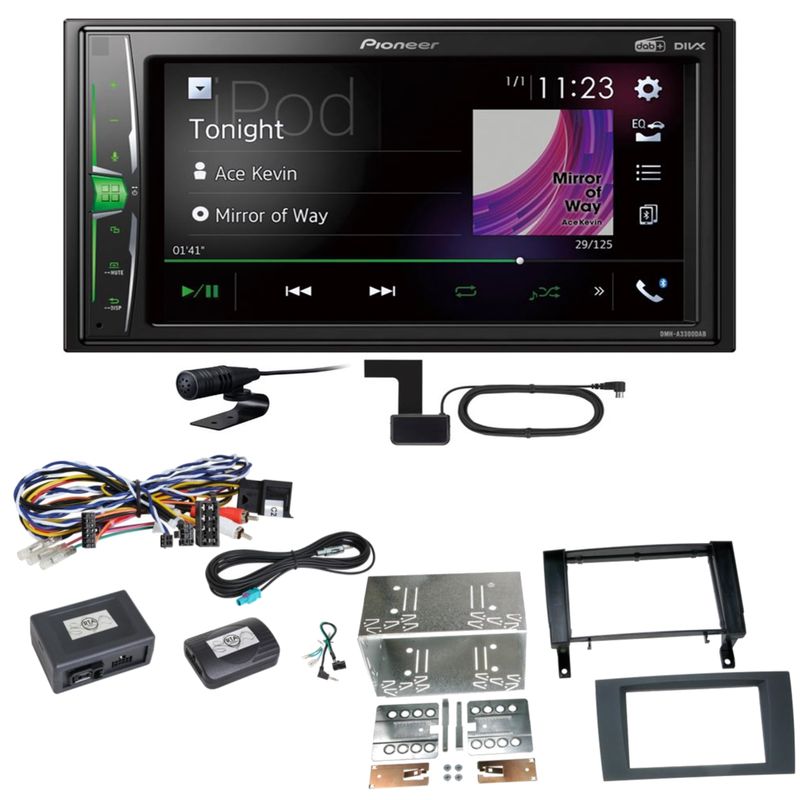 Pioneer DMH-A3300DAB Bluetooth USB Digitalradio Einbauset für Mercedes SLK R171 Pioneer DMH-A3300DAB Bluetooth USB Digitalradio Einbauset für Mercedes SLK R171
