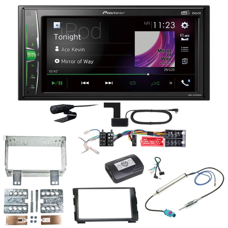 Pioneer DMH-A3300DAB Bluetooth MP3 USB DAB+ Autoradio Einbauset für Kia Cee'd ED