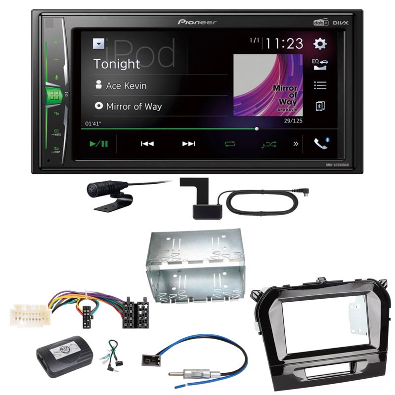 Pioneer DMH-A3300DAB Bluetooth MP3 USB DAB+ iPod Einbauset für Suzuki Vitara LY Pioneer DMH-A3300DAB Bluetooth MP3 USB DAB+ iPod Einbauset für Suzuki Vitara LY