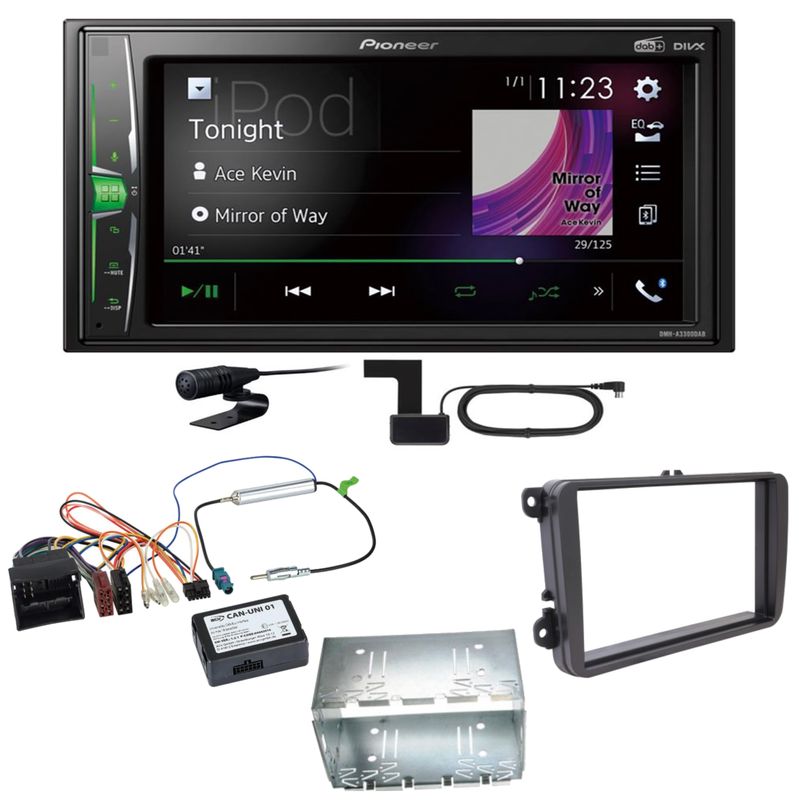 Pioneer DMH-A3300DAB Bluetooth USB DAB+ iPod Einbauset für T6 Sharan 2 Beetle Pioneer DMH-A3300DAB Bluetooth USB DAB+ iPod Einbauset für T6 Sharan 2 Beetle