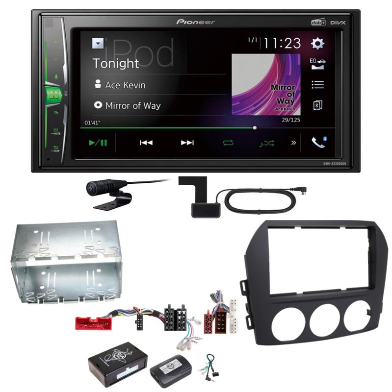 Pioneer DMH-A3300DAB Bluetooth MP3 USB Digitalradio Einbauset für Mazda MX-5 NC Pioneer DMH-A3300DAB Bluetooth MP3 USB Digitalradio Einbauset für Mazda MX-5 NC