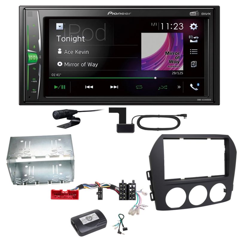Pioneer DMH-A3300DAB Bluetooth USB Digitalradio Einbauset für Mazda MX-5 NC FL Pioneer DMH-A3300DAB Bluetooth USB Digitalradio Einbauset für Mazda MX-5 NC FL