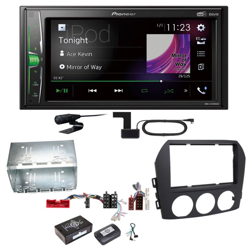 Pioneer DMH-A3300DAB Bluetooth USB Digitalradio Einbauset für Mazda MX-5 NC FL Pioneer DMH-A3300DAB Bluetooth USB Digitalradio Einbauset für Mazda MX-5 NC FL